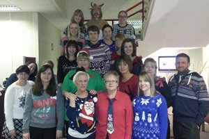 Christmas jumpers raise festive cheers – and funds for charity
